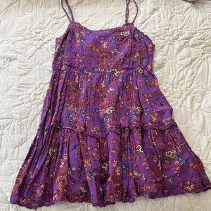 Urban Outfitters Floral Purple Sleeveless Dress